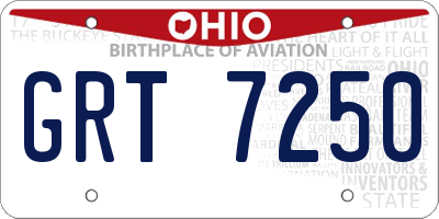 OH license plate GRT7250