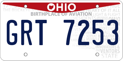 OH license plate GRT7253