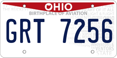 OH license plate GRT7256