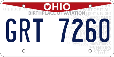 OH license plate GRT7260