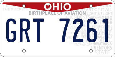 OH license plate GRT7261