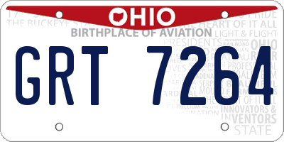 OH license plate GRT7264