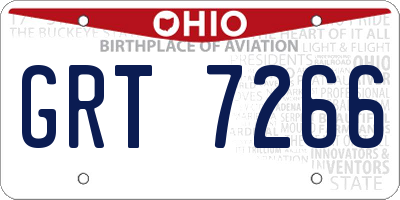 OH license plate GRT7266