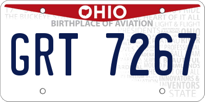 OH license plate GRT7267