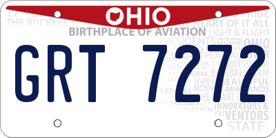 OH license plate GRT7272