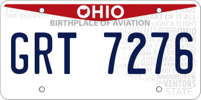 OH license plate GRT7276