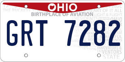 OH license plate GRT7282