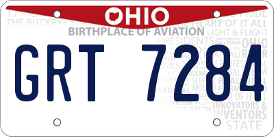 OH license plate GRT7284