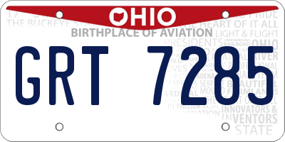 OH license plate GRT7285