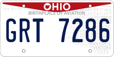 OH license plate GRT7286