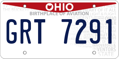 OH license plate GRT7291