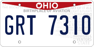OH license plate GRT7310