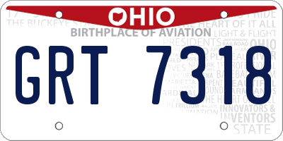 OH license plate GRT7318