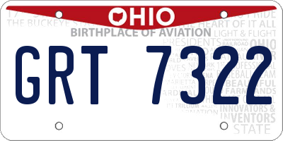 OH license plate GRT7322
