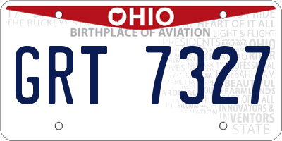 OH license plate GRT7327