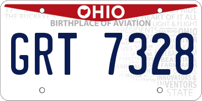 OH license plate GRT7328