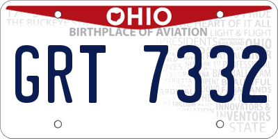 OH license plate GRT7332