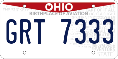 OH license plate GRT7333