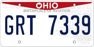 OH license plate GRT7339