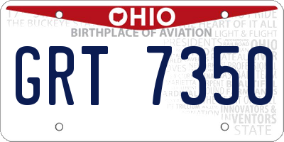 OH license plate GRT7350