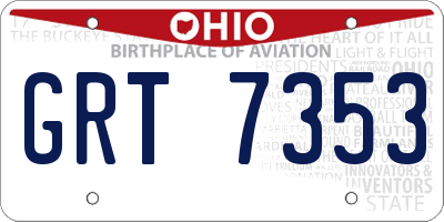 OH license plate GRT7353