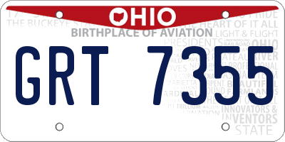 OH license plate GRT7355