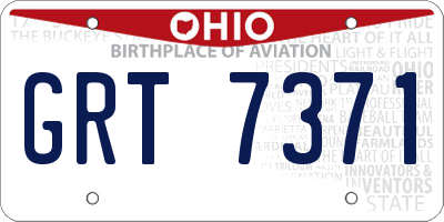 OH license plate GRT7371