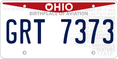 OH license plate GRT7373