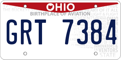 OH license plate GRT7384
