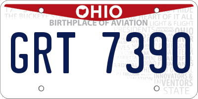 OH license plate GRT7390