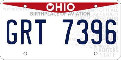 OH license plate GRT7396