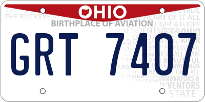 OH license plate GRT7407