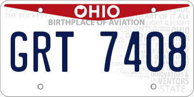 OH license plate GRT7408