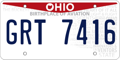OH license plate GRT7416