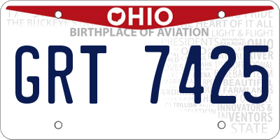 OH license plate GRT7425