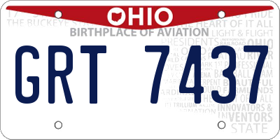 OH license plate GRT7437