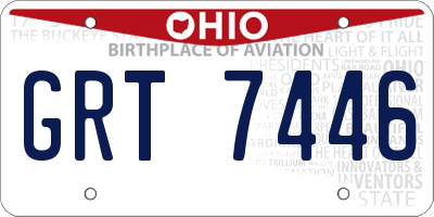 OH license plate GRT7446