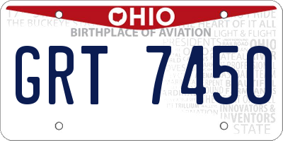 OH license plate GRT7450