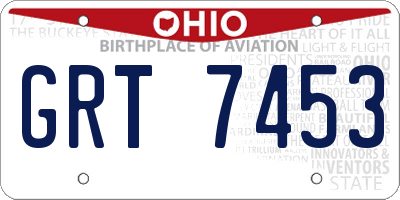 OH license plate GRT7453