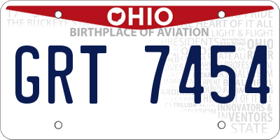 OH license plate GRT7454