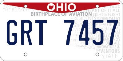 OH license plate GRT7457