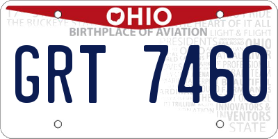 OH license plate GRT7460