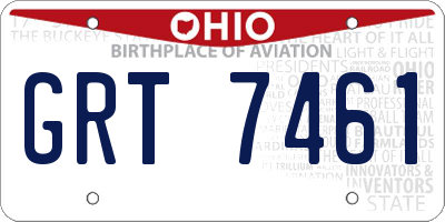 OH license plate GRT7461