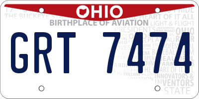 OH license plate GRT7474