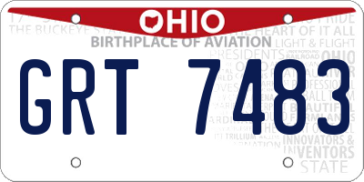 OH license plate GRT7483