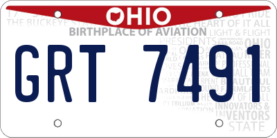 OH license plate GRT7491