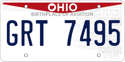 OH license plate GRT7495