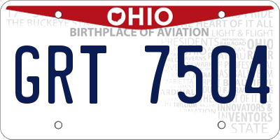 OH license plate GRT7504