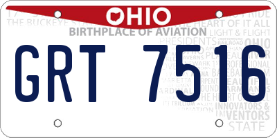 OH license plate GRT7516