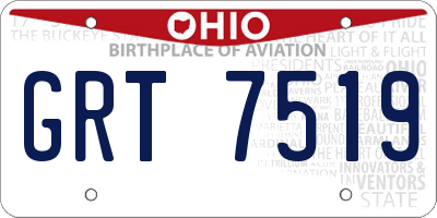 OH license plate GRT7519